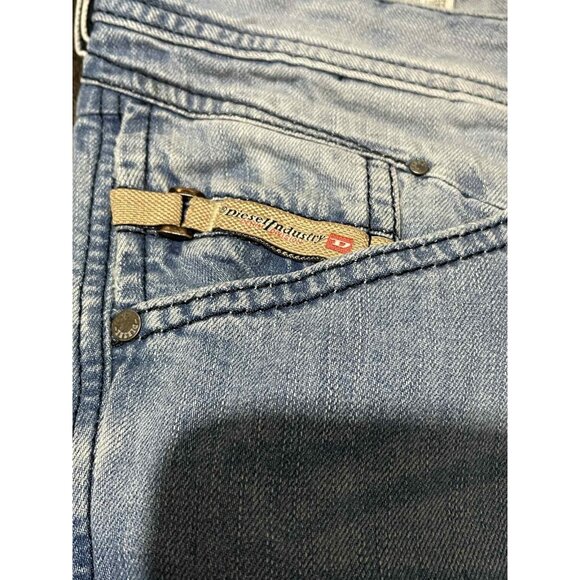 Diesel Belther Jeans Mens 29x32 Light Wash Blue Straight Leg Denim Distressed - Picture 3 of 11